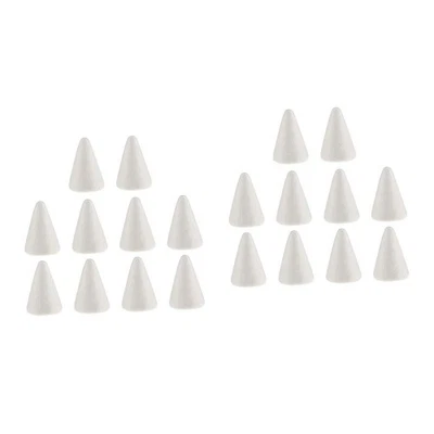 20pcs White Cone Shaped Modelling Foam Polystyrene Styrofoam Decor Ornaments - Image 1 of 4