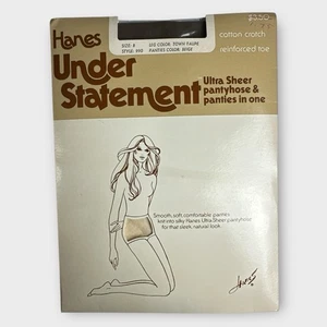 Vintage 1977 - Hanes Under Statement - Collant Ultra Trasparente - Town Taupe Taglia B - Foto 1 di 6