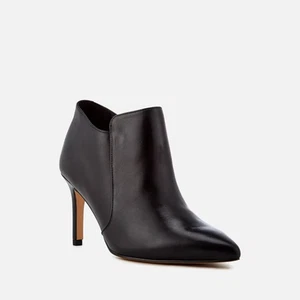 Ann Taylor, 9.5, Black, Leather Bootie with heel - Picture 1 of 6