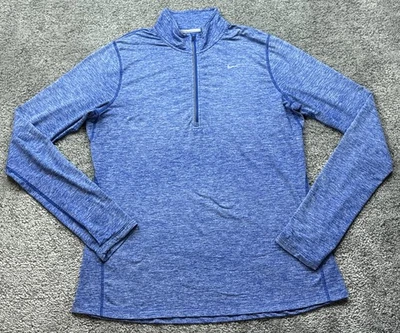 Nike Dri-FIT Pullover Womens Large Blue Heather Half Zip Running 685910-480 - Image 1 of 4