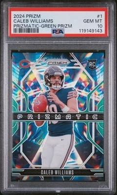 2024 CALEB WILLIAMS ROOKIE GREEN PRIZMATIC PSA 10 PRIZM RC #1 - Image 1 of 2