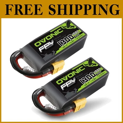 XT60 Connector 1300mAh 14.8V Lipo Battery 2 Pack - Image 1 of 4