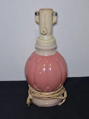 Lámpara tocador tocador de vidrio alacita Aladdin rosa lirio crema globo redondo FUNCIONA Foto 1 de 4