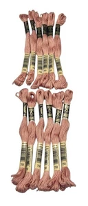 12 Skeins DMC Cotton Embroidery Floss Vy Lt Terra Cotta 758 France 8.7y Each NEW - Picture 1 of 5