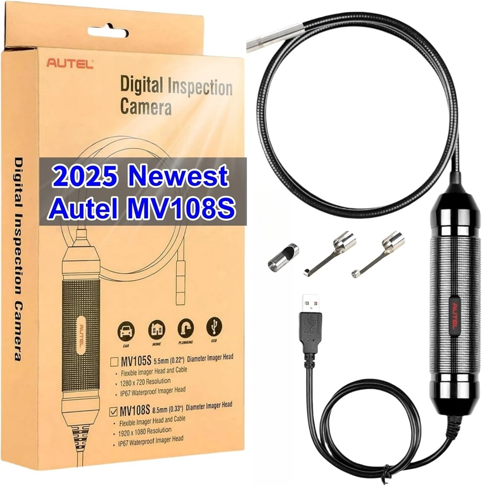 Autel MaxiVideo MV108S HD Digital Inspection Camera For MK808BT/MS906/IM608/PC - Изображение 1 из 4