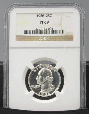 1956 Washington Quarter NGC PF69 - frosty Obverse - Image 1 of 2
