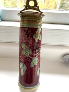 Vintage Art Pottery Lidded Pasta Jar Tall 14” Signed Handmade Beautiful! - Picture 1 of 10