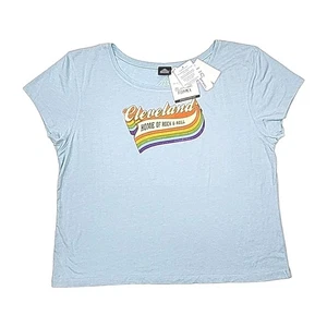 Rock & Roll Hall Of Fame T-Shirt Cleveland Blau Rainbow Pride Grafik Gr. XXL NEU - Bild 1 von 12