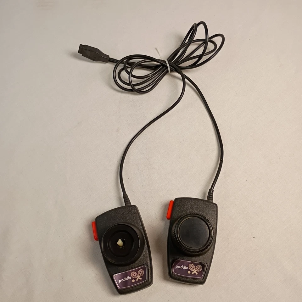 VTG OEM ATARI 2600 Video Game Paddle Controllers Tennis Genuine Atari 1970s - Image 1 of 4