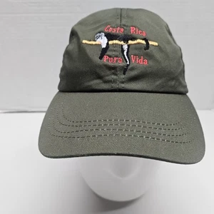 Costa Rica Affe Mütze grün Pura Vida bestickt verstellbarer Riemen hinten Cap Gorra - Bild 1 von 6