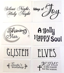 Christmas Vellum Phrases Glisten Elves Santa's Workshop 8pc Creative Memories - Picture 1 of 1