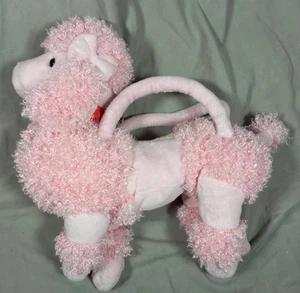 Große rosa Pudel Handtasche mit Reißverschluss Kragen 5 Glocken gefüllt 2 Schleifen - Bild 1 von 4