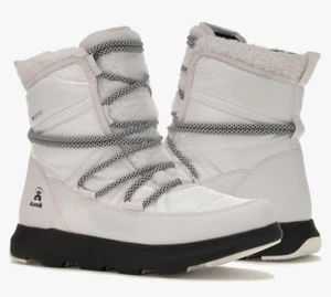 Women's Kamik Lea Pull-On boots-8"high-fur lined-size 11-White-2"black bottom - Picture 1 of 21