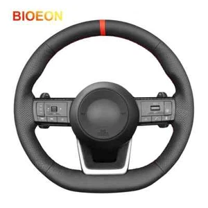 Black PU Leather Steering Wheel Cover for Nissan Qashqai (J12) / X-Trail (T33) - Picture 1 of 25
