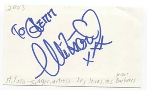 Mitsou Signed 3x5 Index Card Autographed Signature Singer Actress - Picture 1 of 2
