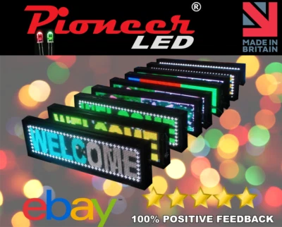 LED Scrolling Sign WIFI Multicolour Matrix Message Display Board 67X19CM - Image 1 of 4