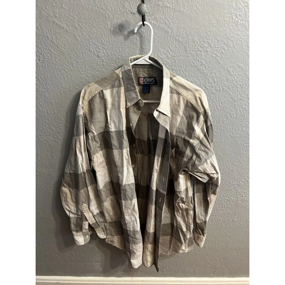 VINTAGE Chaps Ralph Lauren Shirt Mens Large Plaid Button Down - Image 1 of 4
