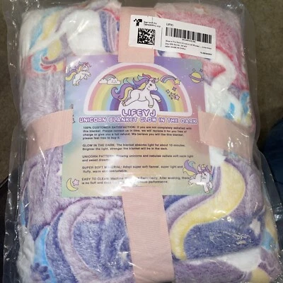 LIFEYJ Brilla en la Oscuridad Manta Unicornios Manta Suave Foto 1 de 4