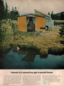 1969 Volkswagen Campmobile "Get a Second House" Original Color Ad - Picture 1 of 1