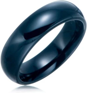 6MM blue-green mixed colors Ceramic Ring Flat Wedding Band for Men Women|Flat we - Picture 1 of 5