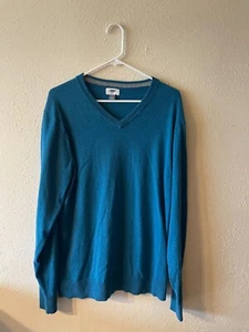 Old Navy Pullover Herren großer V-Ausschnitt türkis blau Pulli Freizeit leicht - Bild 1 von 12