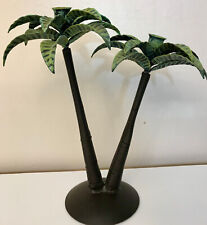 Bronze Palm Tree Tapered Candle Holder Tropical Set of 2 Combined 13.75"x 12.5"