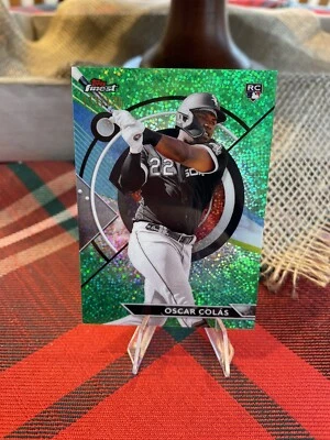 2023 Topps Finest OSCAR COLAS "Green Speckle" SP Rookie #/125! WHITE SOX 🔥🔥 - Image 1 of 2