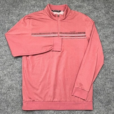 Travis Mathew Cuarto Cremallera Para Hombre Mediano Rojo Manga Larga Pima Mezcla Algodón Foto 1 de 4