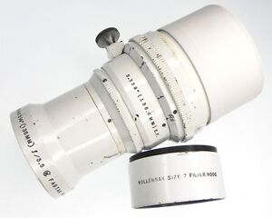 Wollensak Navy White Fastax Raptar 135mm f3.5 Nikon SLR mount  #C94563