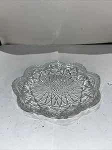 Vintage Avon Clear Glass Plate Heavy Cut 6 “ Diameter Vanity Dresser Plate - Picture 1 of 6