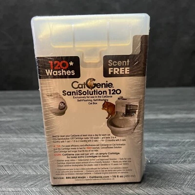CatGenie 120 SaniSolution Cartridge Scent Free NEW SEALED Cat UNSCENTED - Image 1 of 4