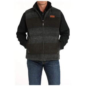 Chaleco occidental reversible para hombre MWV1911001 Cinch - carbón NUEVO - Imagen 1 de 9
