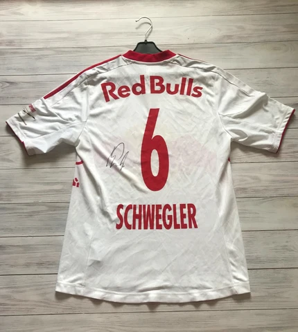 Red Bull Salzburg 2012-2013 Home Match Worn sign Jersey Shirt Size M 6 Schwegler Cover