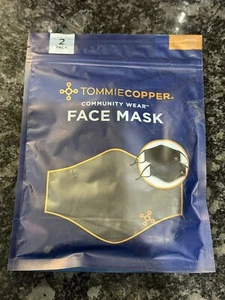 TOMMIE COPPER 2-Pack ADJUSTABLE MOISTURE WICKING FACE MASKS COVERING BLACK - NEW - Picture 1 of 2