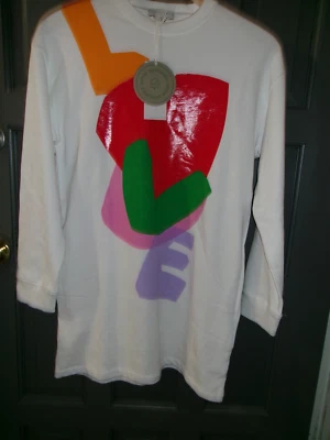 STELLA MCCARTNEY KIDS 12 YRS. "LOVE" SWEATSHIRT FRENCH TERRY  DRESS TUNIC - Image 1 of 4