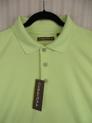 Nuevo con etiquetas Polo de golf Cubavera para hombre verde tierra lima 3 botones talla extra grande XL Foto 1 de 4