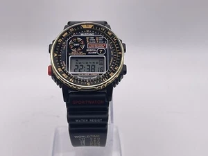 ⭐️ Vintage MUSTANG ‘GMT’ World Time DIGITAL WATCH c 70’s 80’s Original Strap ⭐️ - Picture 1 of 12