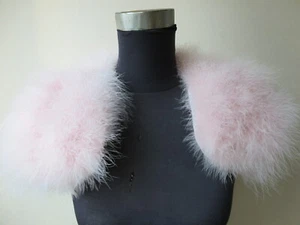 Real Ostrich Feather Fur Shrug Bolero Shawl Wraps Bride Wedding Party Cape - Picture 1 of 58