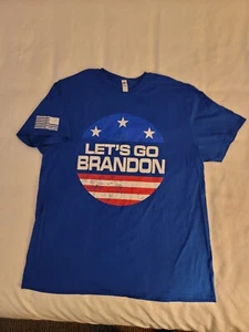 NEW Let's Go Brandon Sz XL Royal Blue 100% Cotton T-Shirt Printed Kicks Trump - Picture 1 of 6