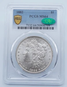 1882 P Morgan Silver Dollar PCGS & CAC MS64 Gold Shield Label - U1072 - Picture 1 of 6
