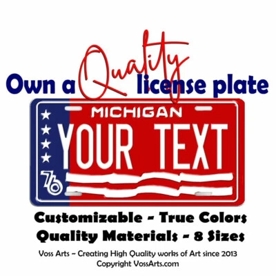 Michigan Placa Bicentenario Placa Personalizada 1976 Coche Motocicleta Bicicleta Foto 1 de 3