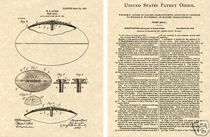 US PATENT of LEATHER FOOTBALL Art Print  READY TO FRAME!!!! foot ball NFL - Picture 1 of 1