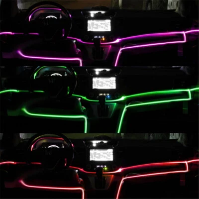 LED RGB Car Atmosphere Lamp APP Control Optical Fiber Strip Light Sound Control - Image 1 of 4