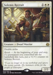 2X SOLEMN RECRUIT 022/184 AETHER REVOLT MTG MAGIC NM X2 - Picture 1 of 1