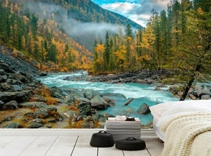 River in Autumn Photo Wallpaper Wall Mural WALL DECOR Giant Paper Poster Picture - Picture 1 of 8
