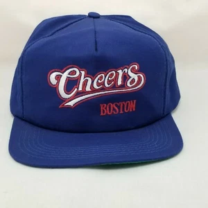 CHEERS Boston Sombrero Gorra Azul Ajustable Snapback Bar Pub Cerveza De Colección Años 80 EE. UU. - Imagen 1 de 5