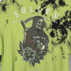 Sullen Art T-Shirt Green Tie-Dye Men Size 3XL Grim Reaper Panther Black Rose - Picture 1 of 11