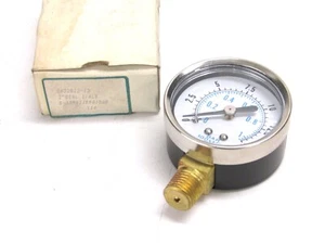 2" PRESSURE GAUGE, 0-15 PSI, 1/4" LM, SAD2012-15 - Picture 1 of 3
