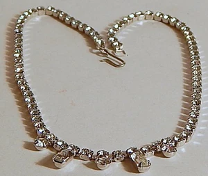 JUEGO DE PUNTAS COLLAR DIAMANTES DE IMITACIÓN VINTAGE BAGUETTES - Imagen 1 de 3