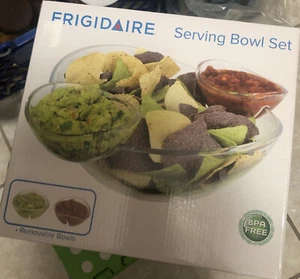 Frigidaire Serving Bowl Set - Acrylic Dipping bowls perfect for party tailgate - Picture 1 of 2
